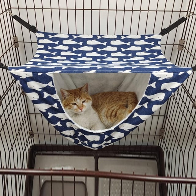Cat Cage Hammock Hanging Soft Pet Bed for Kitten Ferret Puppy Rabbit or Small Pet Double Layer Hanging Bed 2 Level Indoor Bag for Spring/Summer/Winter