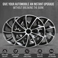thumbnail image 4 of Wheel Cover Kit, 17 Inch Hubcaps Set of 4 Automotive Hub Caps with Universal Snap-On Retention Rings, 2-Tone ABS Plastic Black and Silver Rim Covers for All Makes, Models (SG-5084-DP-17), 4 of 7