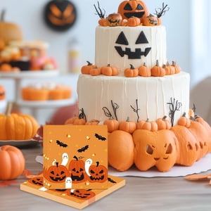 Home Halloween Ghost Pumpkin Party Tableware 20-Sheet Pack Of Disposable Paper Towels Holiday Gathering Pumpkin Paper Towels Home Essentials