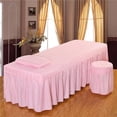 thumbnail image 2 of Housse de Lit Draps de Table de Massage avec Jupe de Lit et Trou 73x28 Pouces Rose Tel Que Décrit, 2 of 7