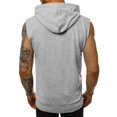 thumbnail image 2 of Innerwin Hoodies Sleeveless Men's T Shirt Summer Zip Up Regular Fit Hooded Tank Tops Light Gray S, 2 of 3