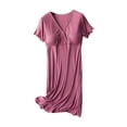thumbnail image 2 of TIMIFIS Robe de Nuit de Maternité et d'Allaitement pour Femmes 3 en 1 Robe d'Accouchement/travail /hôpital à Manches Courtes Robe de Sommeil pour l'Allaitement - Printemps/été, 2 of 8