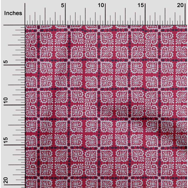 oneOone Cotton Poplin Fabric Arrow|Swirl & Floral Block Print Fabric BTY 42 Inch Wide