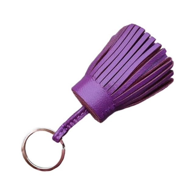 ziyahi Keychain Decorative Keyring Leather Pendant Tassel Handmade Handicraft Key Chain Hanging Decoration Holder Purse Wallet Purple