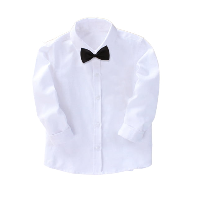 Nmmacb Chemise Habillée à Manches Longues pour Garçons, Col Boutonné, avec Cravate, 2-14 Ans