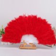 thumbnail image 4 of Feather Fan Decoration Crafts Parties Cosplay Household Handheld Ornament Decorative Fans Present Dancing Wedding Adult Red, 4 of 7