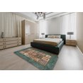 thumbnail image 4 of Ahgly Company Indoor Round Abstract Green Abstract Area Rugs, 5' Round, 4 of 6