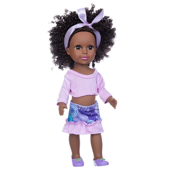 XFGOU Heiwa doll Toys and Hobbies Black African Black Baby Cute Curly Black 35CM Vinyl Baby Toy Education