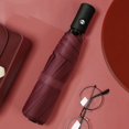 thumbnail image 2 of 1 PACK Travel Umbrella Windproof 8 RIBS Auto Open & Close Collapsible Folding Small Compact Umbrella for Rain Brown, 2 of 5