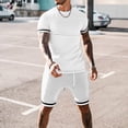 thumbnail image 1 of TIMIFIS Ensembles Courts pour Hommes 2 Pcs Tenues Mode Été Survêtements Ensemble Décontracté Mode Hommes Été Imprimé T-Shirts à Manches Courtes+pantalons Longs Ensemble 2 Pcs Automne, 1 of 7