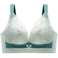 thumbnail image 1 of Bigersell Sports Bras Front Snap Closure V-Neck Wire-Free Bra Support Lace Bra and Panty Set No Underwire Bra Style R-17 Basic Bra Strap Nylon Lightly Lined Everyday Bras Underwear Green S, 1 of 2