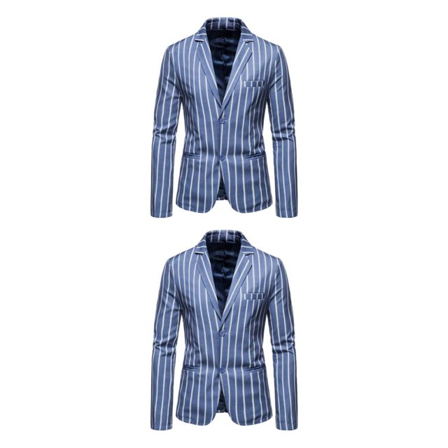 maskred Blue Professional Two Buttons Suit Jacket Classic Style And Comfortable Wear Sophisticated Style blue M 2Set