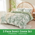 thumbnail image 2 of Gogreen Twin Duvet Cover Floral, Soft & Breathable Microfiber 3 Pieces Twin Bedding Sets, Pattern Twin Comfy Duvet Cover, with Zipper Closure (Green Leaf, Twin), 2 of 8