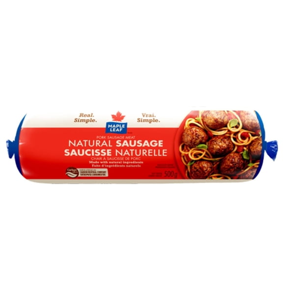 Chair à saucisse de porc naturelle Maple Leaf 500g
