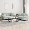 thumbnail image 1 of vidaXL 2 Piece Sofa Set with Pillows Light Grey Velvet, 1 of 5