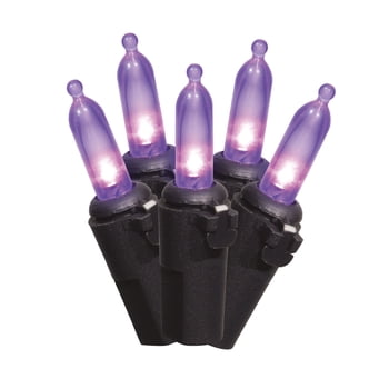 Way to Celebrate Halloween 50-Count Purple LED Mini String Lights, Indoor/Outdoor