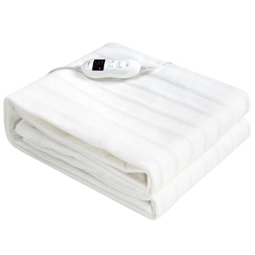 Giantex Protège-Matelas Électrique Chauffant, Chauffe-Matelas Électrique Détachable avec 8 Réglages de Température et Fonction de Minuterie à 4 Modes, Grand Lit
