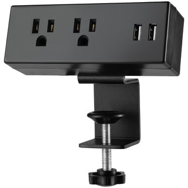 Desk Clamp Power Strip with USB Ports Desktop Mounted Power Outlets Table Edge Power Charging Station 6.56 FT Extension Power Cord for Home Office Conference UL/ETL Certificated