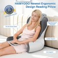 thumbnail image 2 of Reading Pillow for Sitting in Bed, 22H Bed Rest Pillows with Arms, Back Pillows for Sitting Up, Ergonomic Lumbar Support Cushion for Reclining, Gaming, Work, Resting,, 2 of 8