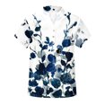thumbnail image 4 of Cameland T-Shirt à Manches Courtes Décontracté d'Été pour Femmes, à Boutons, Col Rond, Chandail Blouse Hauts, 4 of 5