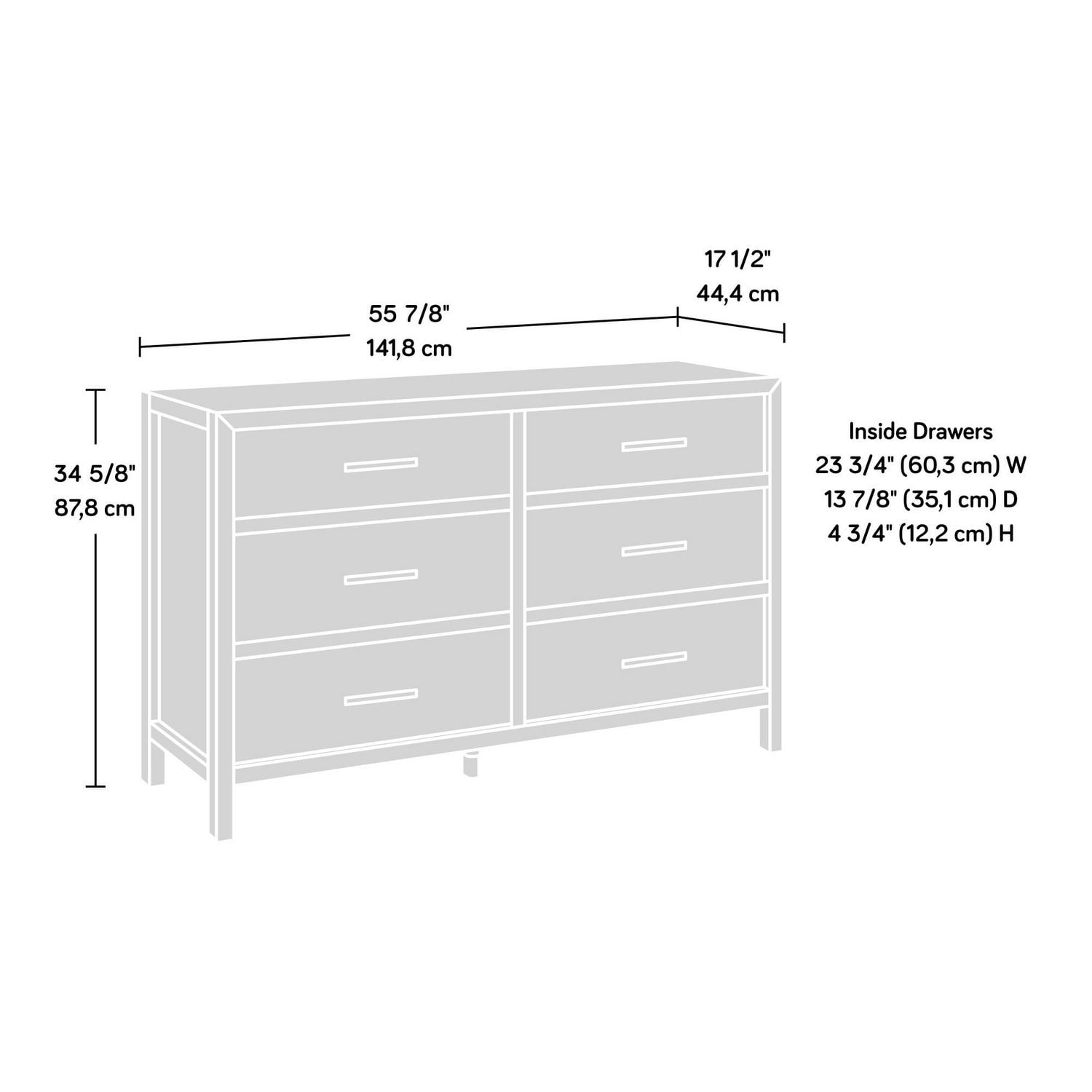 Sauder Pacific View® Dresser, Prime Oak, 433563