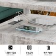 thumbnail image 4 of Table de Chevet Style Ferme avec Station de Recharge, Table d'Appoint Rustique pour Chambre avec Rangement, Table d'Appoint pour Salon avec Ports USB et Prises, 18 Po, Fini Blanc et Gris, 4 of 8