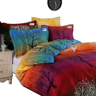 Swanson Beddings une Paire de Taies d'Oreiller Arbre Arc-en-Ciel (Très Grand, Bleu)