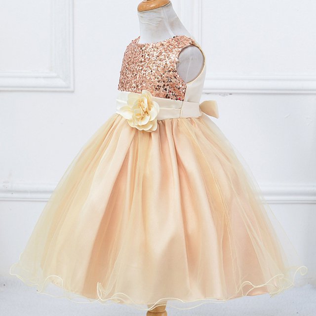 LEEy-world Vêtements pour Bébé Filles Enfant Robe de Plage Sans Manches Imprimés Unis Boutons Robes de Fête Ensemble Robe Princesse Bandeau, Beige