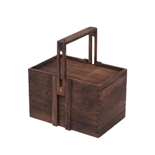 Elodie Wooden Storage Box Portable Wood Dried Fruit Box for Home Use Office Tearoom Small