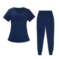 thumbnail image 1 of Tachiuwa Female Scrub Set Classic Short Sleeved Elastic Waist Soft Nurse Work Clothes L, 1 of 9