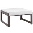thumbnail image 1 of Modway Fortuna Ottomane de Patio Moderne en Aluminium, Fini Brun/blanc, 1 of 3