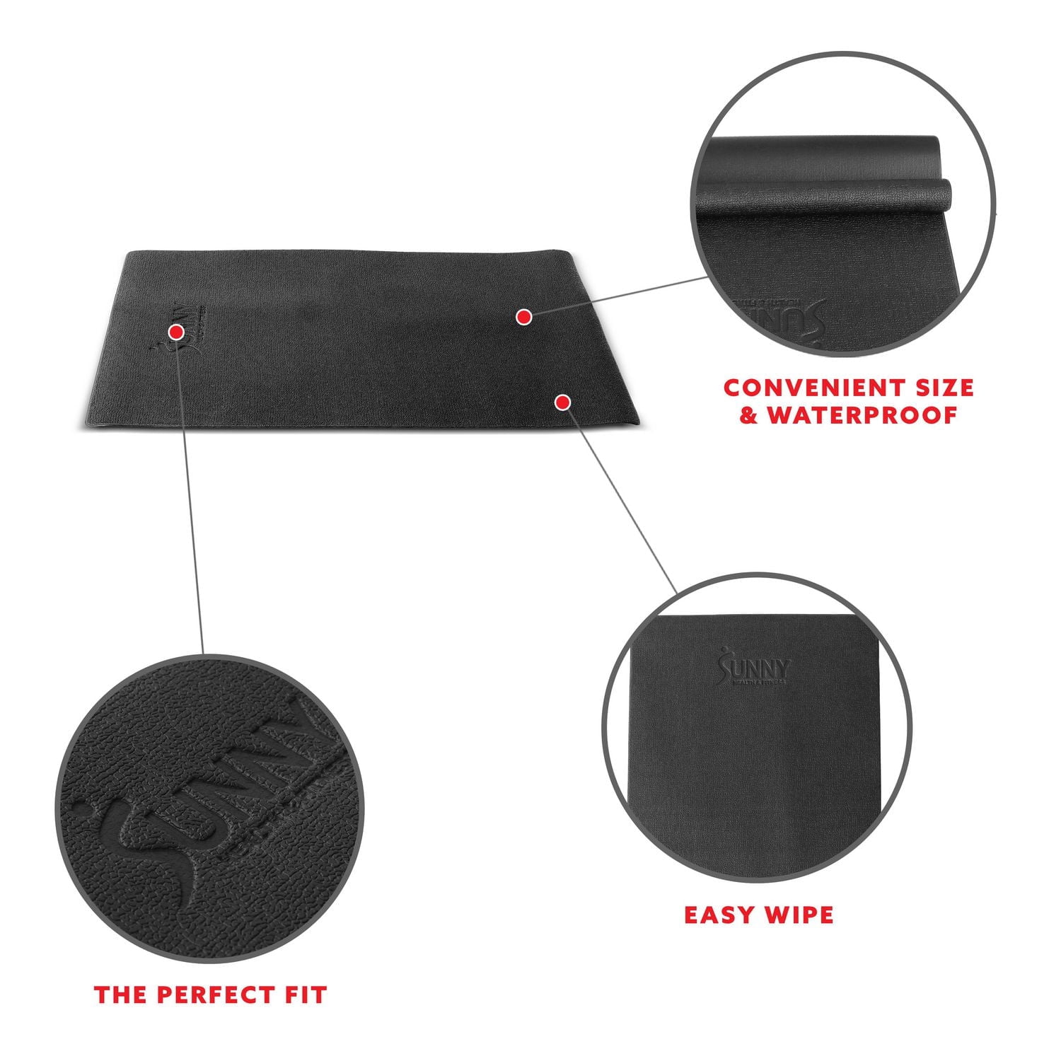 Tapis de sol Sunny Health & Fitness Foam Fitness Equipment - Extra Petit - N° 074-XS Noir