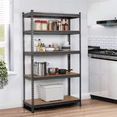 thumbnail image 2 of Fullfurnique 73.5″ Height 5 Tiers Adjustable Boltless Storage Shelf, Black, 2 of 8