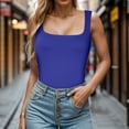 thumbnail image 2 of Hauts Grande Taille Crop Tops Femmes Col Carré Sans Manches Double Couche Débardeur Serré pour Femmes, 2 of 5