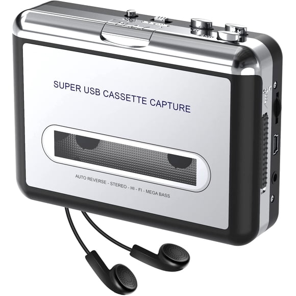 DIGITNOW Portable USB Cassette Tape Player Capture MP3 Audio Music, Compatible With Laptop and Personal Computer, Convert Walkman Tape Cassette To MP3 Format