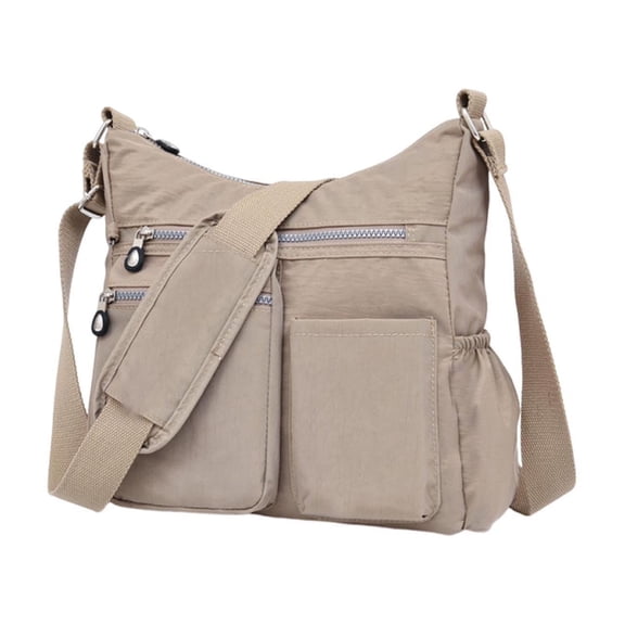 MTBLYS Nylon Sac Bandoulière en à Compartiments Multiples Sac d'Épaule Moyen Sac de Poitrine Décontracté de Voyage Mains Libres pour Magasinage Randonnée