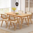 thumbnail image 2 of Costway Set of 4 Rattan Accent Chairs Mid Century Dining Armchair Bamboo Frame Kitchen Natural, 2 of 10