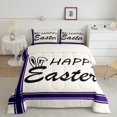 thumbnail image 1 of Erosebridal Happy Easter Bedding Sets Toddler with Comforter, Cute Rabbit Duvet Insert, Purple, 2 Pieces, 1 of 7