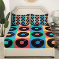 thumbnail image 3 of YST Music Disc Sheet Set Full Size,Colorful Plaid Pattern Bed Sheets For Adult Teens,Pop Music Bed Sheet Set,Hip Hop Style Fitted Sheet Fitted Sheet + Flat Sheet + 2 Pillow Cases 4Pcs, 3 of 5
