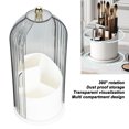thumbnail image 3 of Makeup Brush Holder,Transparent Design Make Up Brushes Container with Dustproof Lid Rotating Cosmetics Holders Storage Cup Stylish Decor for Bathroom Vanity Desk, 3 of 7