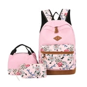 Rbaofujie Womens Backpack Leisure Backpack Three Piece Set, Large Capacity Student Backpack Backpack, Floral Backpack, Girl Backpack Suitable for School, Travel, and Going Out Kids School Backpack