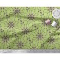 thumbnail image 3 of Soimoi Green Velvet Fabric Floral Wreath Geometric Decor Fabric Printed Yard 60 Inch Wide, 3 of 5