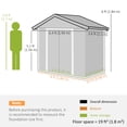 thumbnail image 3 of Outsunny Remise de Jardin en Métal 6,5 X 3,5 Pi pour Rangement Extérieur, Gris, 3 of 9