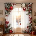 thumbnail image 4 of Hearth & Gear Rideaux Imprimés pour les Fêtes 2 Pcs de Rideaux Plats 2D Imprimés Rouges avec Flocon de Neige et Motifs Adaptés à la Chambre à Coucher Panneaux de Salon Rideau pour Lin Rideaux de Douche pour Salle de Bain, 4 of 6