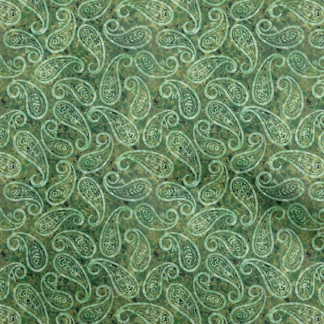 oneOone Velvet Green Fabric Paisleys Craft Projects Decor Fabric Printed By The Yard 58 Inch Wide