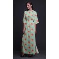 thumbnail image 3 of Bimba Robe Longue pour Femmes en Rayonne à Feuilles et Fleurs, Style Bohème, Plage, Cocktail, Fête, Maxi, Fendue - XX-Grand, 3 of 6
