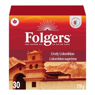 Folgers Colombien Suprême Torréfaction Moyenne Dosettes de Café K-Cup, 30 Dosettes