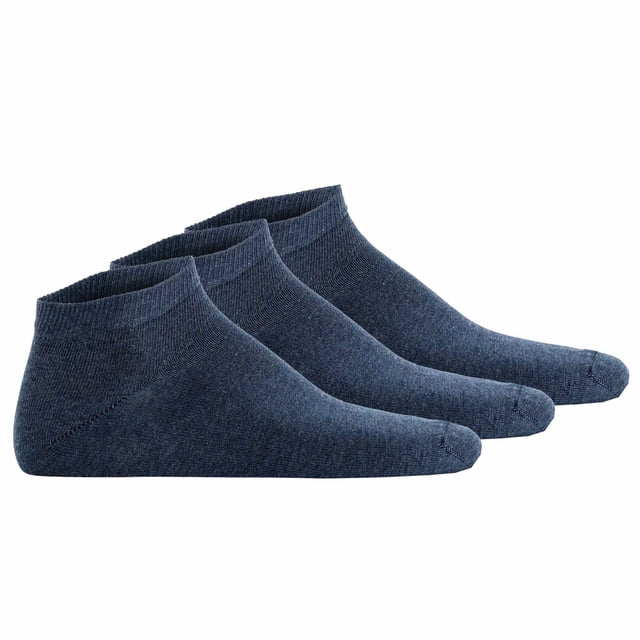 Hudson Unisex Sneaker Socks, 3-Pack - Simply, Short Socks, Solid Color Blue 43-46 (UK 9-11)