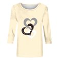 thumbnail image 3 of Aqestyerly T-shirt Blouse à Manches 3/4 Imprimé pour Femmes, Col Rond Décontracté Mode Ample pour Femmes, 3 of 5