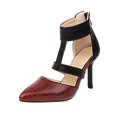 thumbnail image 1 of XZNGL Womens Shoes Back Zip Ankle Strap Sandals Super High Heel Pointed Toe Stilettos, 1 of 9